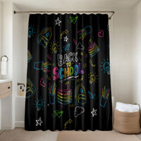 Back To School New Year New Chapter Bathroom Set Colorful Neon Chalkboard Doodle School Supplies