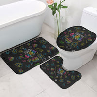 Back To School New Year New Chapter Bathroom Set Colorful Neon Chalkboard Doodle School Supplies