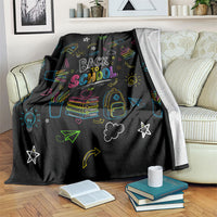 Back To School New Year New Chapter Blanket Colorful Neon Chalkboard Doodle School Supplies
