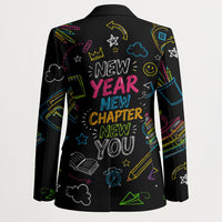 Back To School New Year New Chapter Blazer Colorful Neon Chalkboard Doodle School Supplies