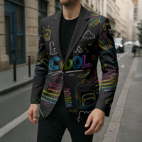 Back To School New Year New Chapter Blazer Colorful Neon Chalkboard Doodle School Supplies