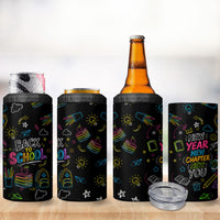 Back To School New Year New Chapter 4 in 1 Can Cooler Tumbler Colorful Neon Chalkboard Doodle School Supplies