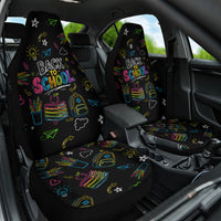 Back To School New Year New Chapter Car Seat Cover Colorful Neon Chalkboard Doodle School Supplies