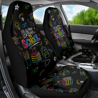 Back To School New Year New Chapter Car Seat Cover Colorful Neon Chalkboard Doodle School Supplies