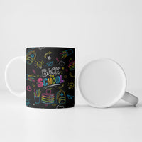 Back To School New Year New Chapter Ceramic Mug Colorful Neon Chalkboard Doodle School Supplies