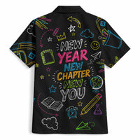 Back To School New Year New Chapter Hawaiian Shirt Colorful Neon Chalkboard Doodle School Supplies
