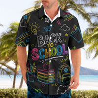 Back To School New Year New Chapter Hawaiian Shirt Colorful Neon Chalkboard Doodle School Supplies