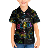 Back To School New Year New Chapter Hawaiian Shirt Colorful Neon Chalkboard Doodle School Supplies