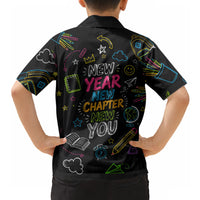 Back To School New Year New Chapter Hawaiian Shirt Colorful Neon Chalkboard Doodle School Supplies