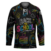 Back To School New Year New Chapter Hockey Jersey Colorful Neon Chalkboard Doodle School Supplies