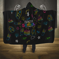 Back To School New Year New Chapter Hooded Blanket Colorful Neon Chalkboard Doodle School Supplies