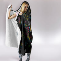 Back To School New Year New Chapter Hooded Blanket Colorful Neon Chalkboard Doodle School Supplies