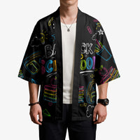 Back To School New Year New Chapter Kimono Colorful Neon Chalkboard Doodle School Supplies