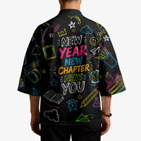 Back To School New Year New Chapter Kimono Colorful Neon Chalkboard Doodle School Supplies