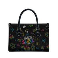 Back To School New Year New Chapter Leather Bag Colorful Neon Chalkboard Doodle School Supplies