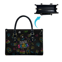 Back To School New Year New Chapter Leather Bag Colorful Neon Chalkboard Doodle School Supplies
