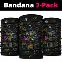 Back To School New Year New Chapter Neck Gaiter Colorful Neon Chalkboard Doodle School Supplies