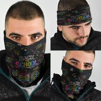 Back To School New Year New Chapter Neck Gaiter Colorful Neon Chalkboard Doodle School Supplies