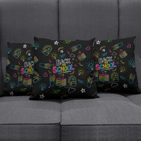 Back To School New Year New Chapter Pillow Cover Colorful Neon Chalkboard Doodle School Supplies