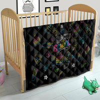 Back To School New Year New Chapter Quilt Colorful Neon Chalkboard Doodle School Supplies