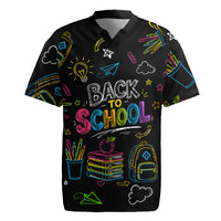Back To School New Year New Chapter Rugby Jersey Colorful Neon Chalkboard Doodle School Supplies