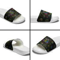 Back To School New Year New Chapter Slide Sandals Colorful Neon Chalkboard Doodle School Supplies
