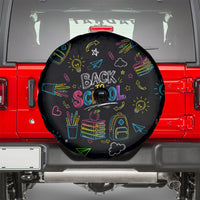 Back To School New Year New Chapter Spare Tire Cover Colorful Neon Chalkboard Doodle School Supplies