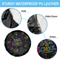 Back To School New Year New Chapter Spare Tire Cover Colorful Neon Chalkboard Doodle School Supplies