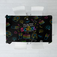 Back To School New Year New Chapter Tablecloth Colorful Neon Chalkboard Doodle School Supplies