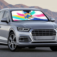 Back To School Auto Sun Shade New Year New Chapter Colorful Paint Splatter