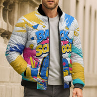 Back To School Bomber Puffer Jacket New Year New Chapter Colorful Paint Splatter