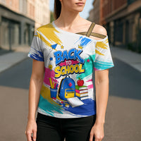 Back To School Cross Shoulder Shirt New Year New Chapter Colorful Paint Splatter
