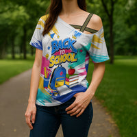 Back To School Cross Shoulder Shirt New Year New Chapter Colorful Paint Splatter