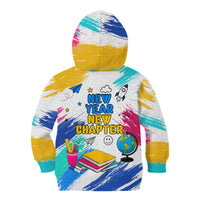 Back To School Kid Hoodie New Year New Chapter Colorful Paint Splatter