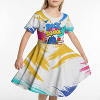 Back To School Kid Short Sleeve Dress New Year New Chapter Colorful Paint Splatter