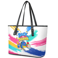 Back To School Leather Tote Bag New Year New Chapter Colorful Paint Splatter