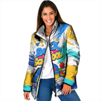 Back To School Padded Jacket New Year New Chapter Colorful Paint Splatter