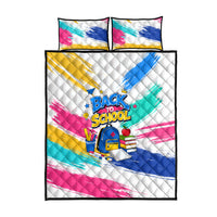 Back To School Quilt Bed Set New Year New Chapter Colorful Paint Splatter