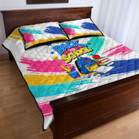 Back To School Quilt Bed Set New Year New Chapter Colorful Paint Splatter