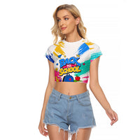Back To School Raglan Cropped T Shirt New Year New Chapter Colorful Paint Splatter