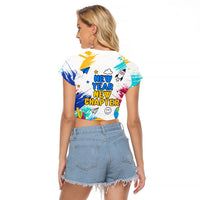 Back To School Raglan Cropped T Shirt New Year New Chapter Colorful Paint Splatter