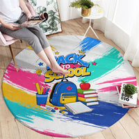 Back To School Round Carpet New Year New Chapter Colorful Paint Splatter