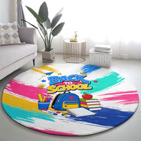 Back To School Round Carpet New Year New Chapter Colorful Paint Splatter