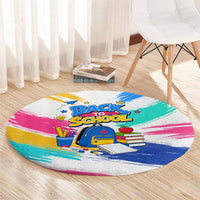 Back To School Round Carpet New Year New Chapter Colorful Paint Splatter