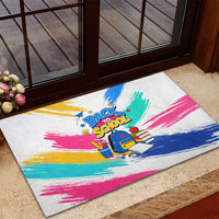 Back To School Rubber Doormat New Year New Chapter Colorful Paint Splatter
