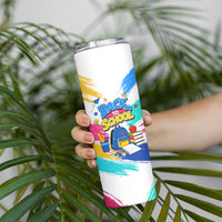 Back To School Skinny Tumbler New Year New Chapter Colorful Paint Splatter