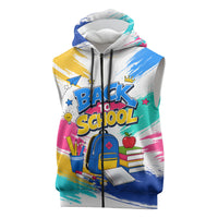 Back To School Sleeveless Zip Hoodie New Year New Chapter Colorful Paint Splatter