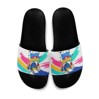 Back To School Slide Sandals New Year New Chapter Colorful Paint Splatter