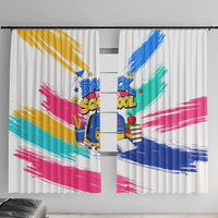 Back To School Window Curtain New Year New Chapter Colorful Paint Splatter