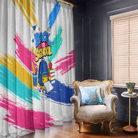Back To School Window Curtain New Year New Chapter Colorful Paint Splatter